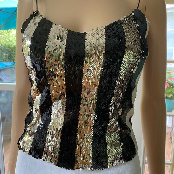trf collection flip sequin top by zara size x small - Picture 2 of 10